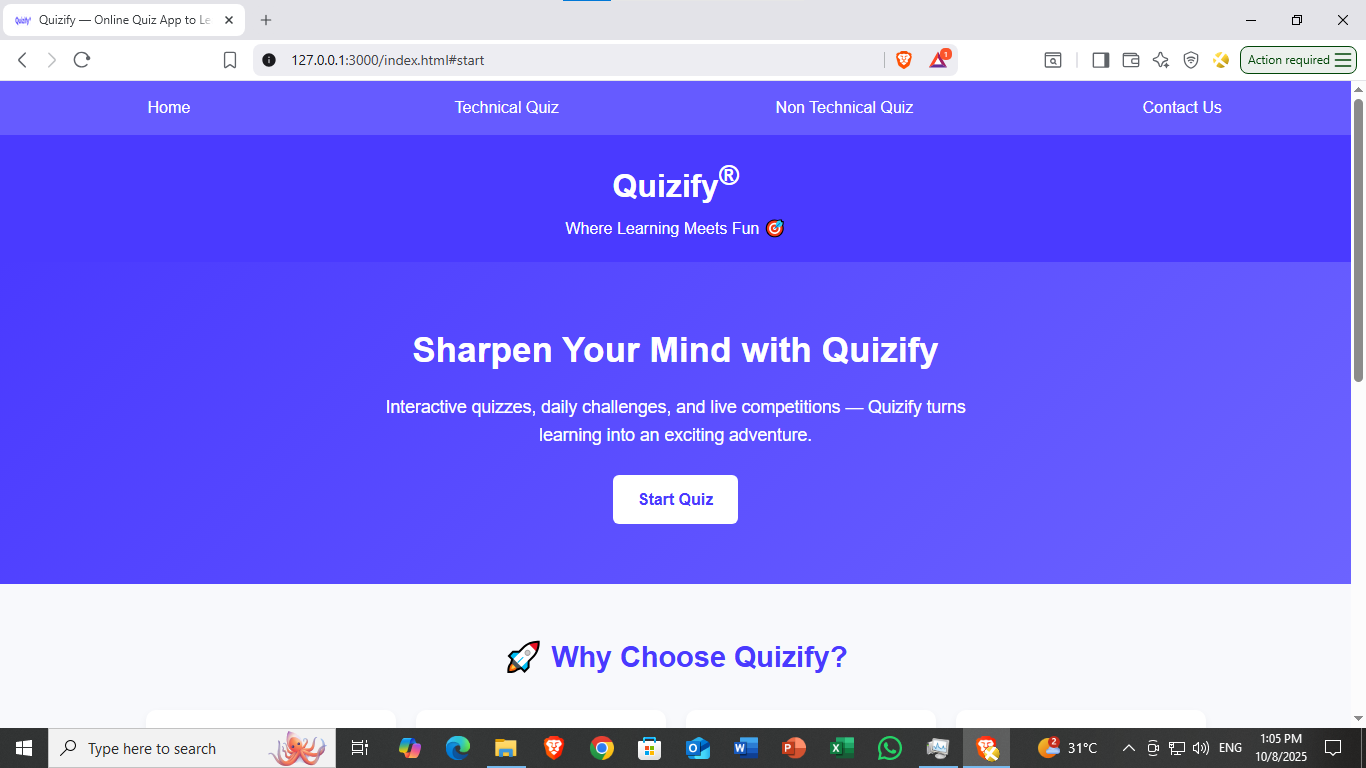 Quizyfy Quiz Platform Screenshot